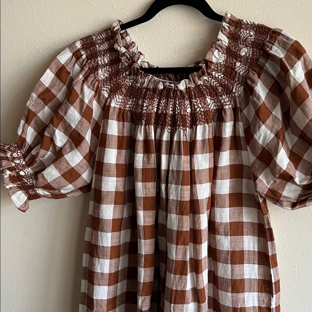 Doen Rhone Dress St Ouen Nutmeg Plaid - Picture 4 of 5